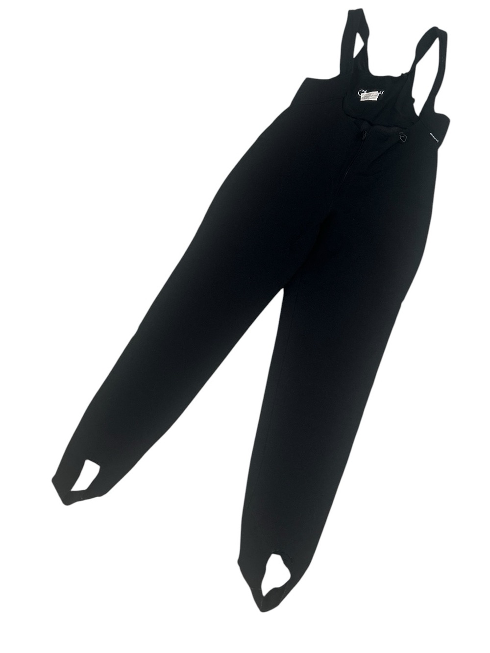 Vintage 90’s Obermeyer Black Bib Ski Pants overalls Stirrup Straps wool blend 14